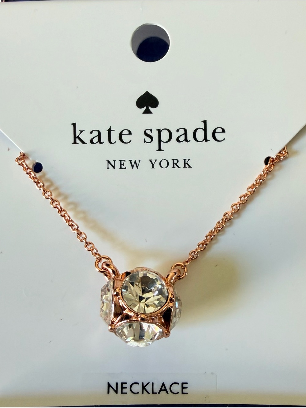 kate spade Rose Gold Crystal Cluster Necklace and Studs - Picture 3 of 5